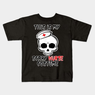 Halloween Scary Nurse Costume Skull Women Girls Gi Kids T-Shirt